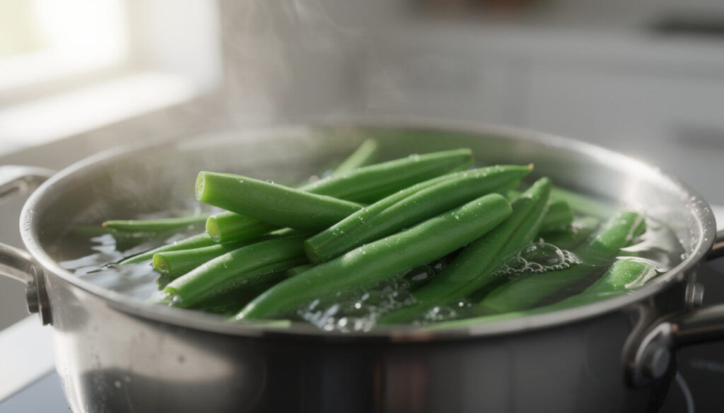 Cuisson des haricots verts à l’eau : temps précis pour une texture croquante