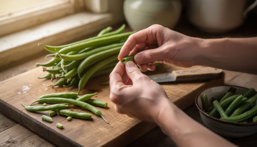 Haricots verts frais : comment les choisir, les équeuter et les préparer ?