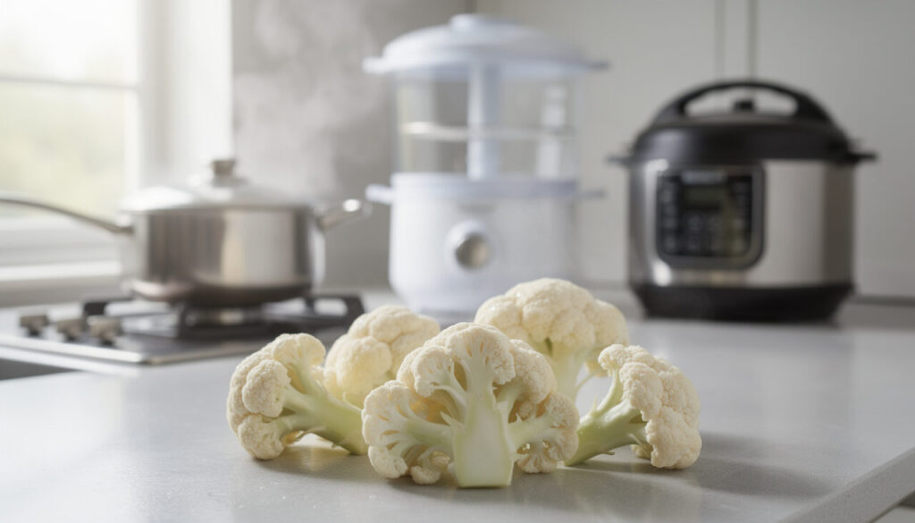 Chou-fleur vapeur : temps de cuisson selon l’appareil utilisé