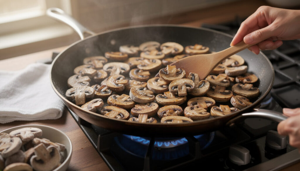 Champignons surgelés : comment les cuire sans qu’ils rendent trop d’eau ?